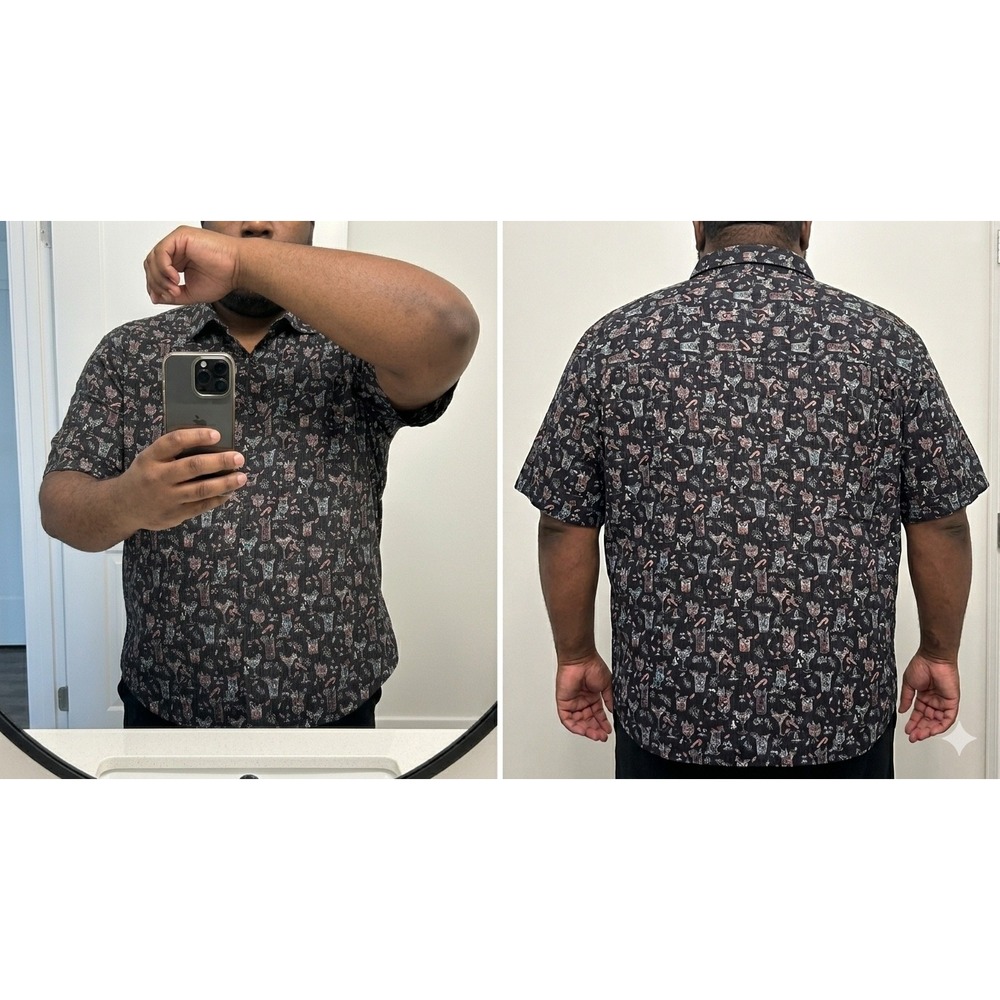 Tommy Bahama Shirt XXL IslandZone Mens Black Christmas Holiday Cocktail Party